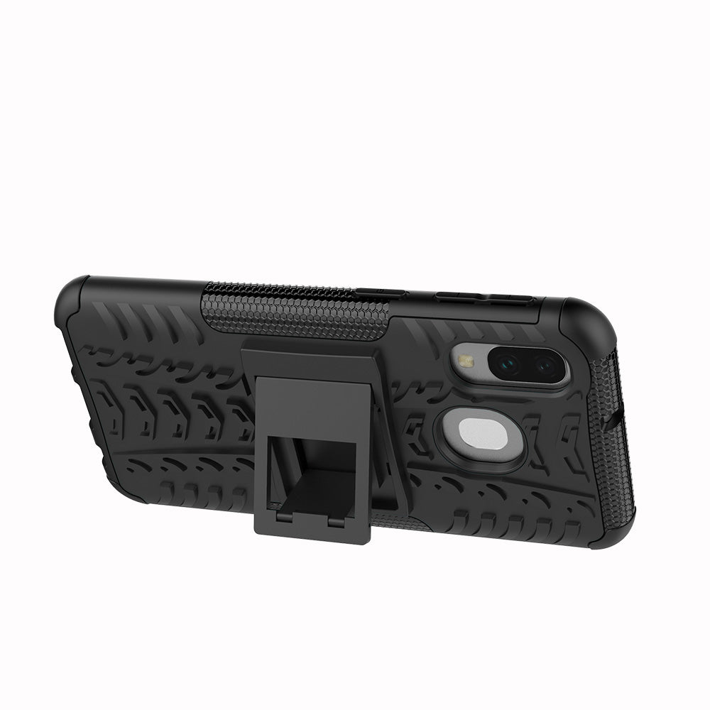 For Samsung Galaxy A40 Cool Tyre PC + TPU Hybrid Case with Kickstand