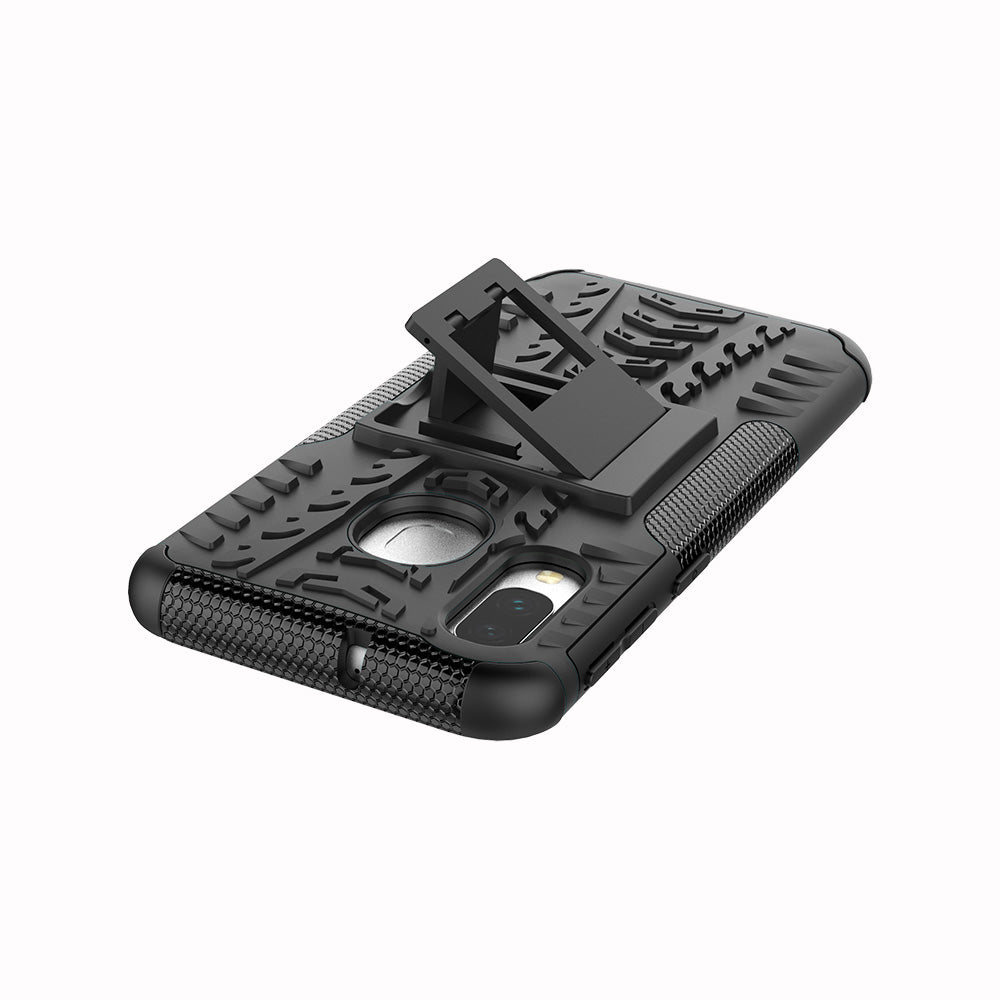 For Samsung Galaxy A40 Cool Tyre PC + TPU Hybrid Case with Kickstand
