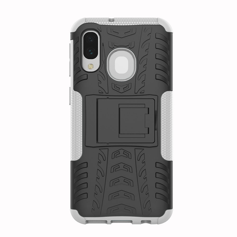 For Samsung Galaxy A40 Cool Tyre PC + TPU Hybrid Case with Kickstand