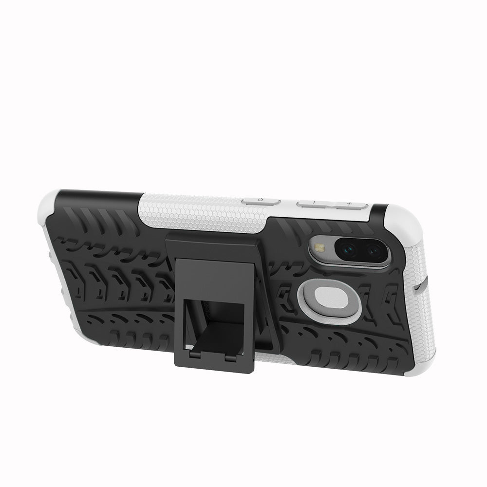 For Samsung Galaxy A40 Cool Tyre PC + TPU Hybrid Case with Kickstand