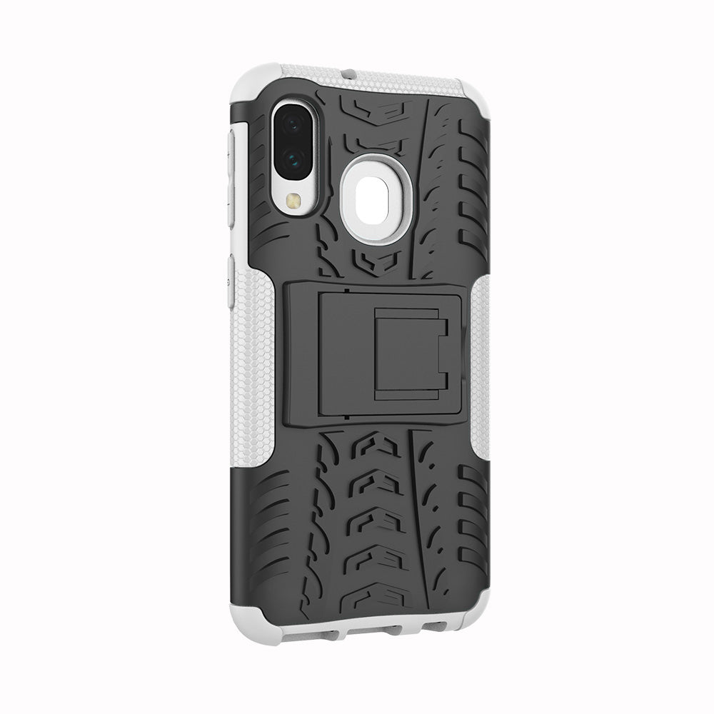 For Samsung Galaxy A40 Cool Tyre PC + TPU Hybrid Case with Kickstand