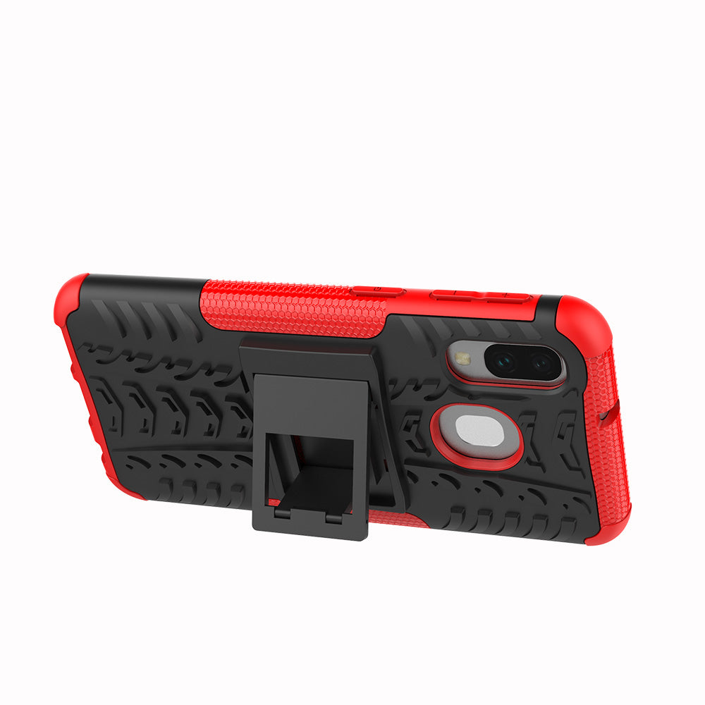For Samsung Galaxy A40 Cool Tyre PC + TPU Hybrid Case with Kickstand
