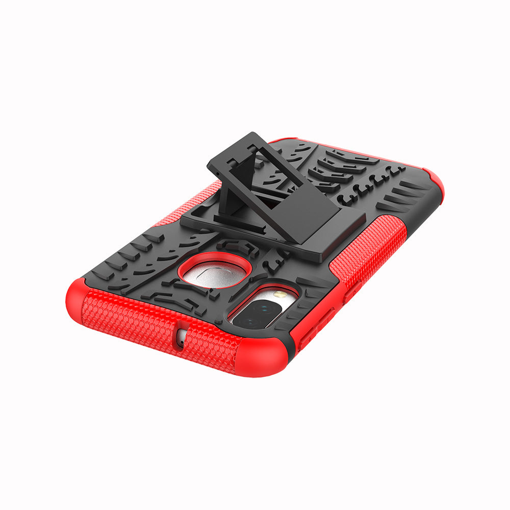 For Samsung Galaxy A40 Cool Tyre PC + TPU Hybrid Case with Kickstand