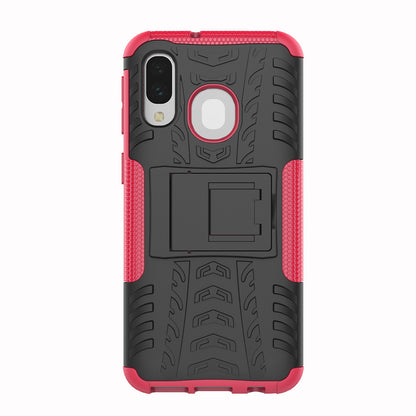 For Samsung Galaxy A40 Cool Tyre PC + TPU Hybrid Case with Kickstand
