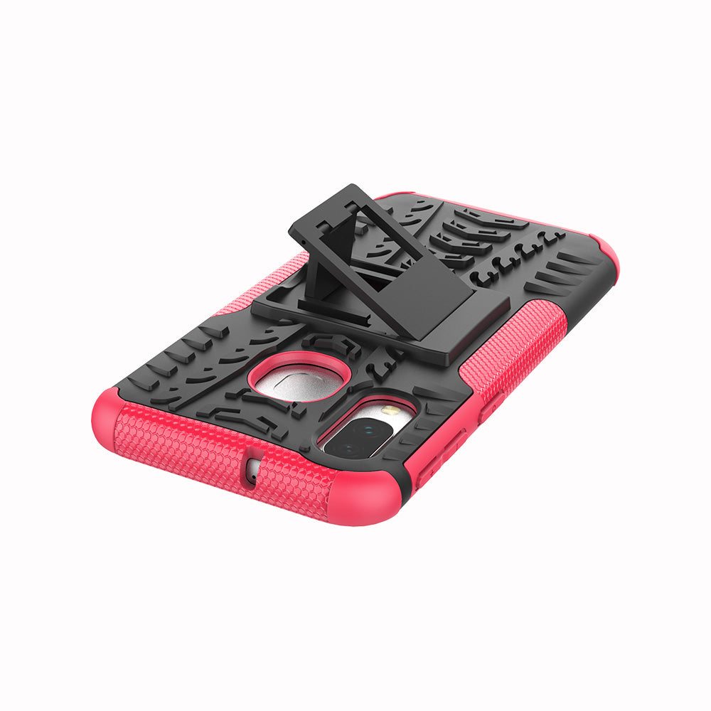 For Samsung Galaxy A40 Cool Tyre PC + TPU Hybrid Case with Kickstand