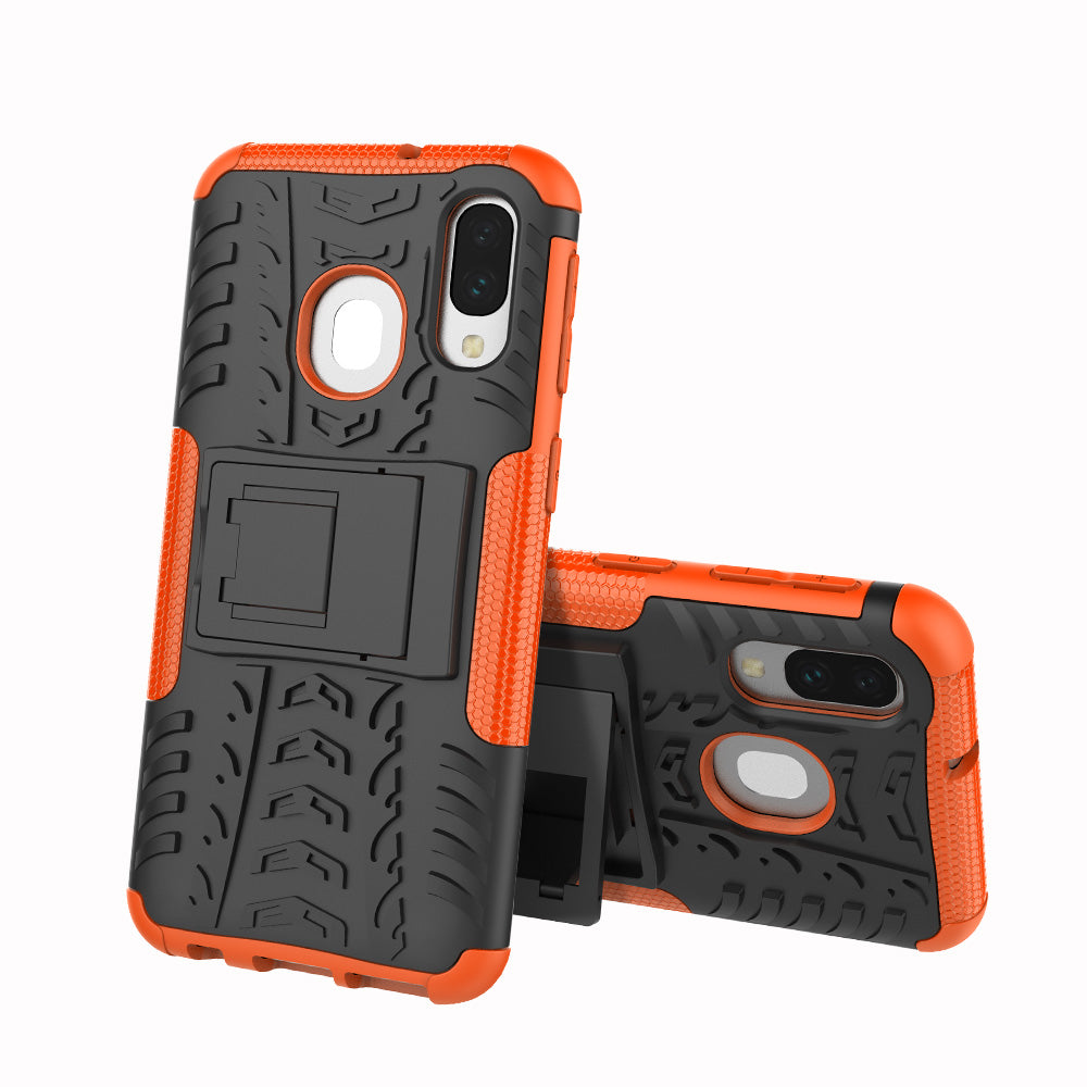 For Samsung Galaxy A40 Cool Tyre PC + TPU Hybrid Case with Kickstand