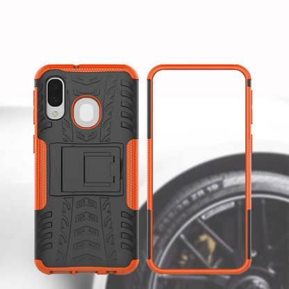For Samsung Galaxy A40 Cool Tyre PC + TPU Hybrid Case with Kickstand