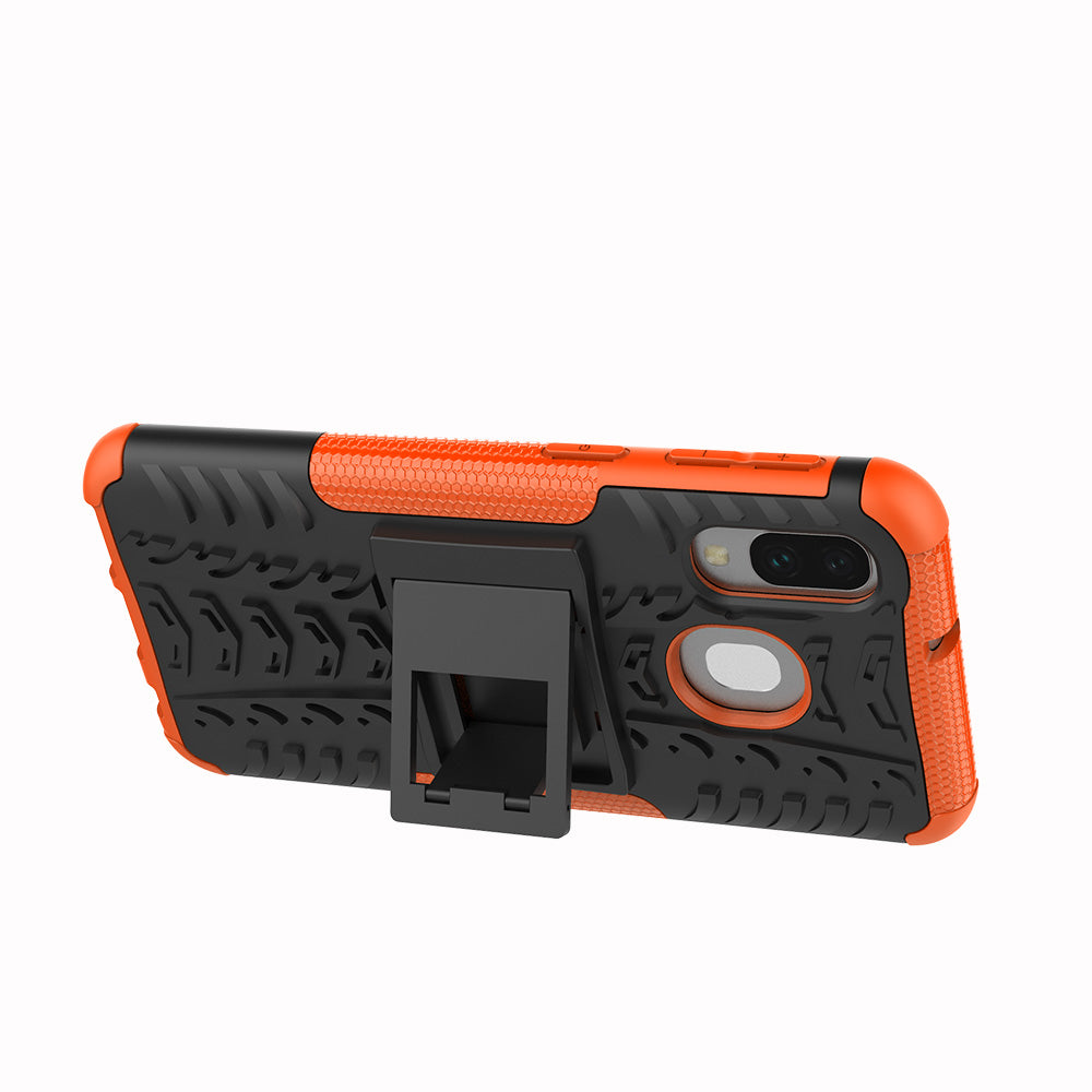 For Samsung Galaxy A40 Cool Tyre PC + TPU Hybrid Case with Kickstand
