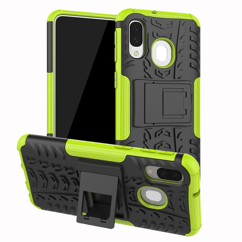 For Samsung Galaxy A40 Cool Tyre PC + TPU Hybrid Case with Kickstand