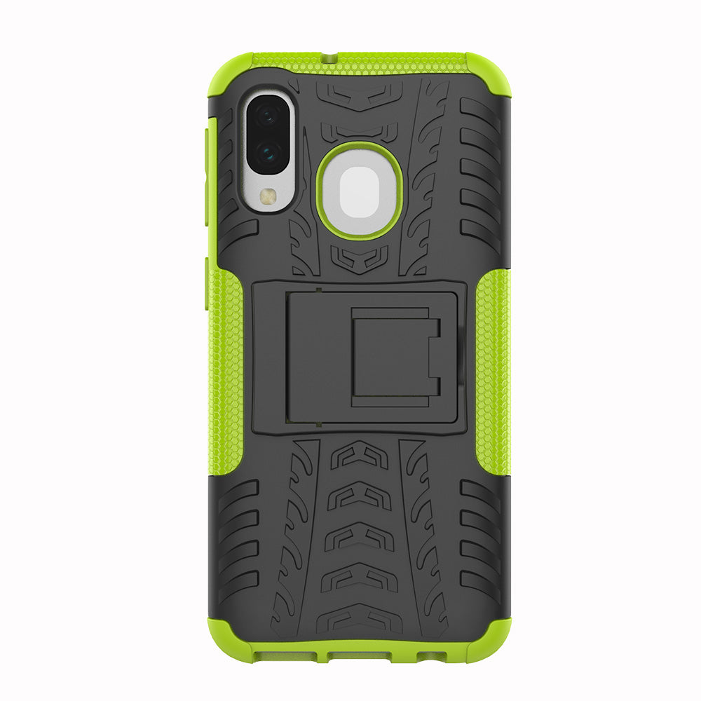 For Samsung Galaxy A40 Cool Tyre PC + TPU Hybrid Case with Kickstand
