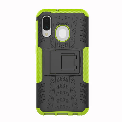 For Samsung Galaxy A40 Cool Tyre PC + TPU Hybrid Case with Kickstand
