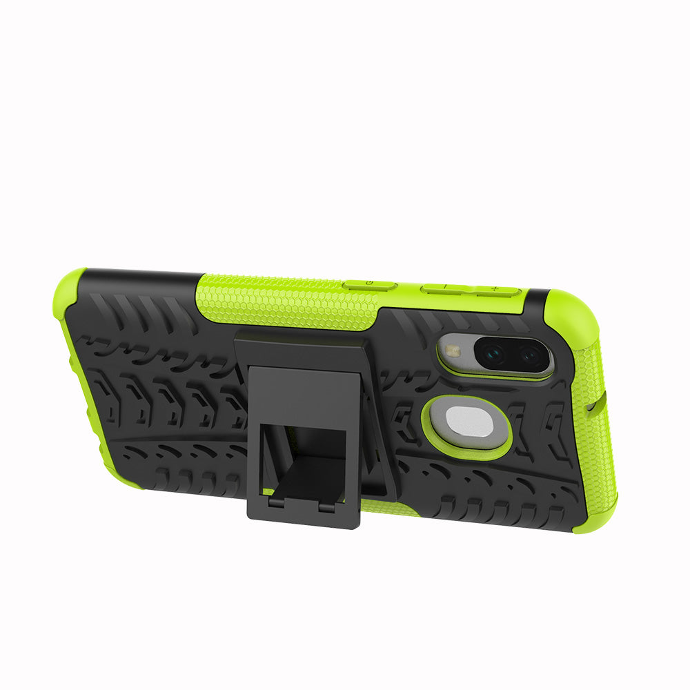 For Samsung Galaxy A40 Cool Tyre PC + TPU Hybrid Case with Kickstand