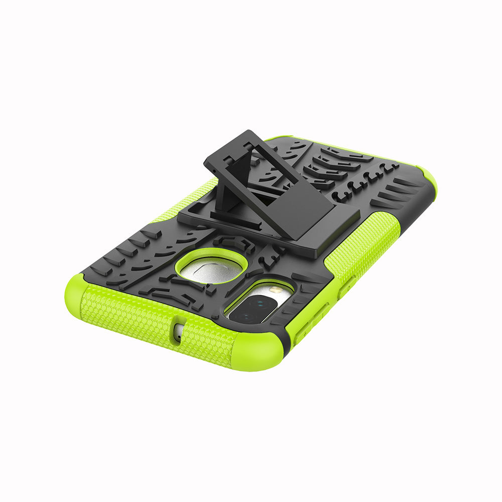 For Samsung Galaxy A40 Cool Tyre PC + TPU Hybrid Case with Kickstand
