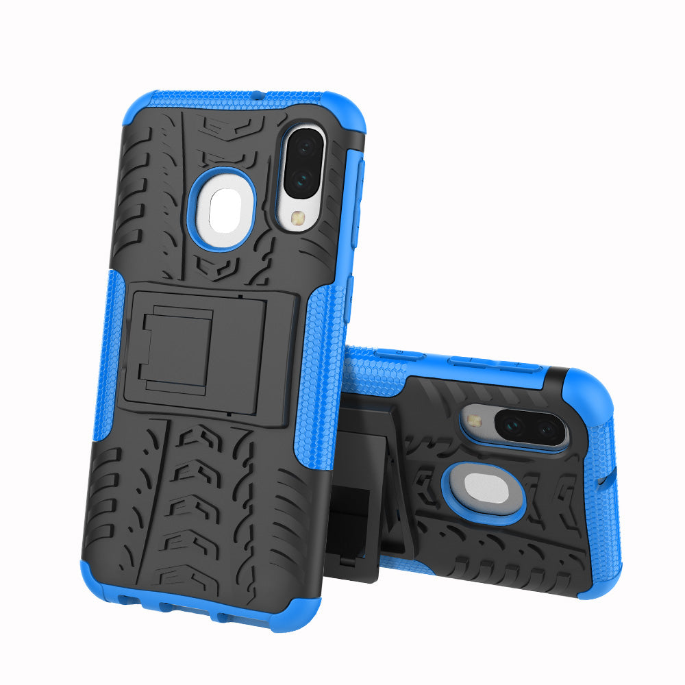 For Samsung Galaxy A40 Cool Tyre PC + TPU Hybrid Case with Kickstand