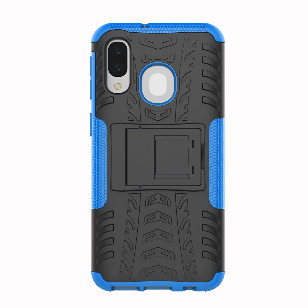 For Samsung Galaxy A40 Cool Tyre PC + TPU Hybrid Case with Kickstand