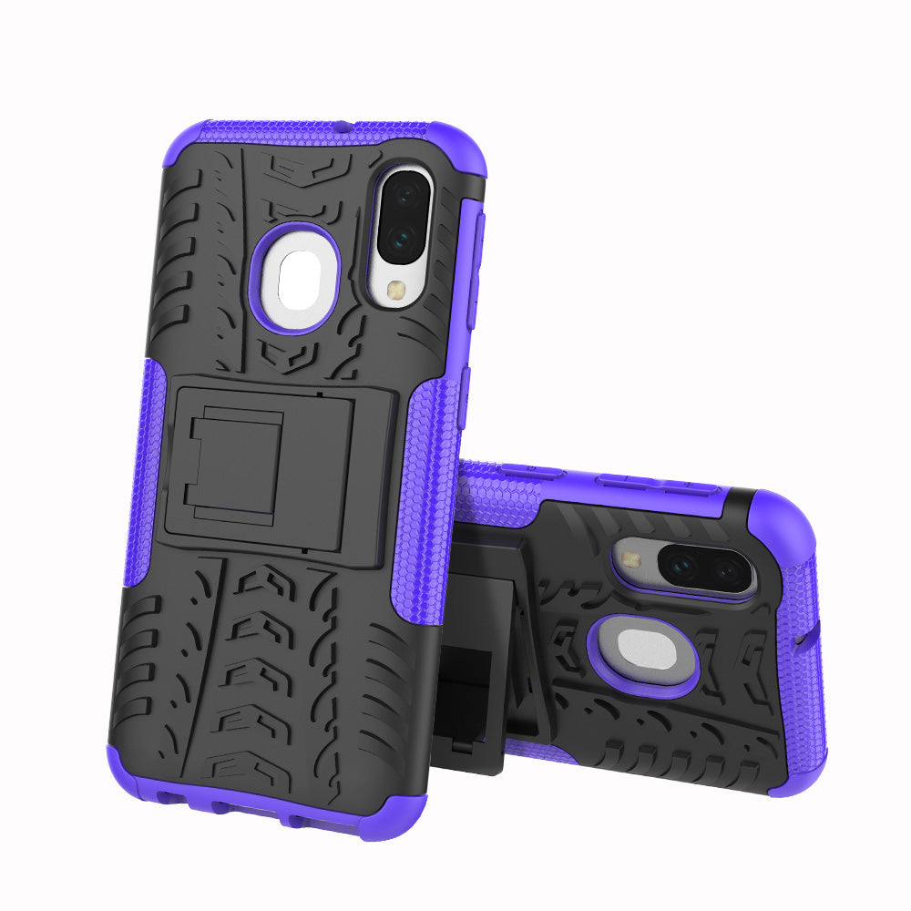 For Samsung Galaxy A40 Cool Tyre PC + TPU Hybrid Case with Kickstand