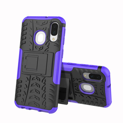 For Samsung Galaxy A40 Cool Tyre PC + TPU Hybrid Case with Kickstand
