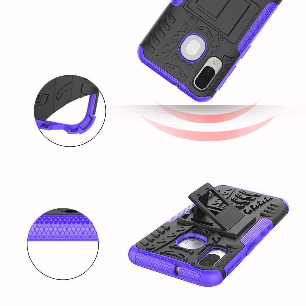 For Samsung Galaxy A40 Cool Tyre PC + TPU Hybrid Case with Kickstand