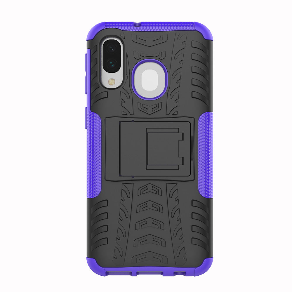 For Samsung Galaxy A40 Cool Tyre PC + TPU Hybrid Case with Kickstand