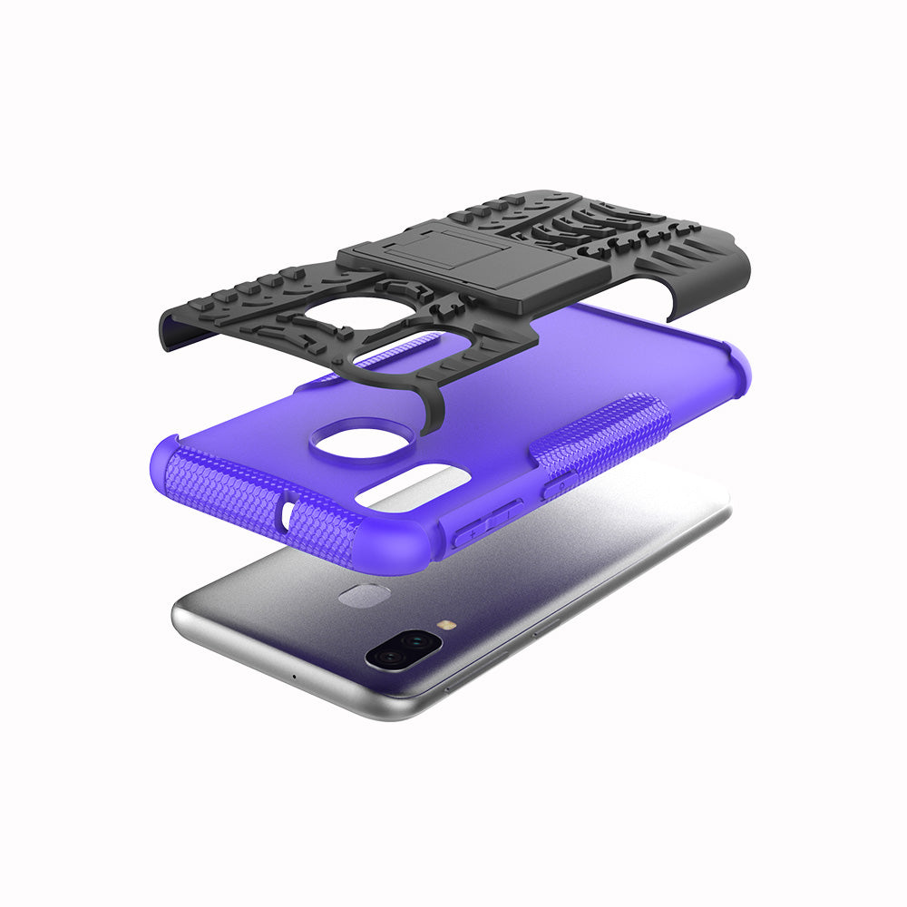 For Samsung Galaxy A40 Cool Tyre PC + TPU Hybrid Case with Kickstand