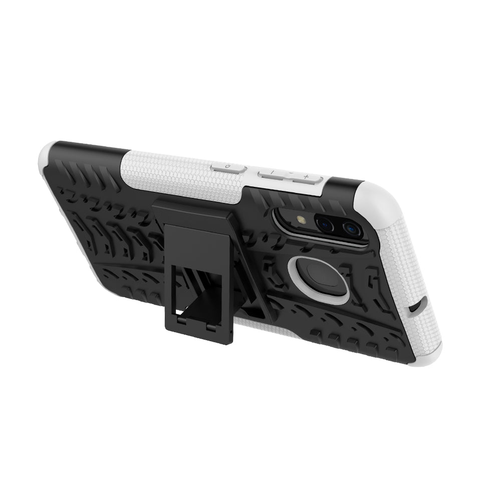 For Samsung Galaxy A50/A30/A20 Cool Tyre PC + TPU Hybrid Case with Kickstand