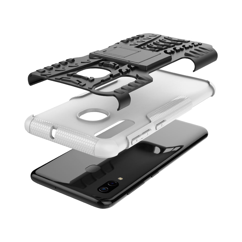 For Samsung Galaxy A50/A30/A20 Cool Tyre PC + TPU Hybrid Case with Kickstand