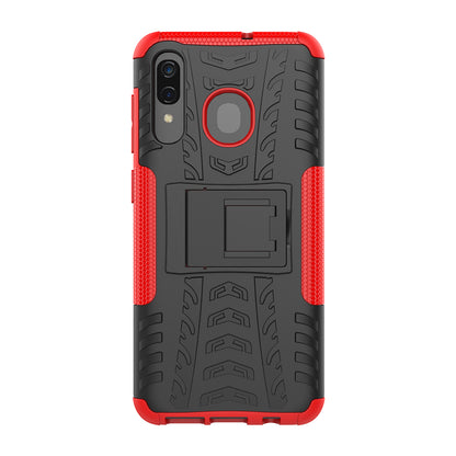 For Samsung Galaxy A50/A30/A20 Cool Tyre PC + TPU Hybrid Case with Kickstand