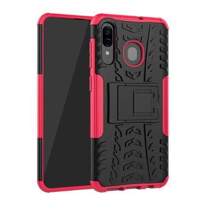 For Samsung Galaxy A50/A30/A20 Cool Tyre PC + TPU Hybrid Case with Kickstand