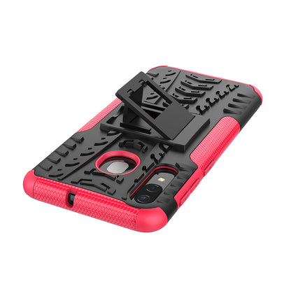 For Samsung Galaxy A50/A30/A20 Cool Tyre PC + TPU Hybrid Case with Kickstand