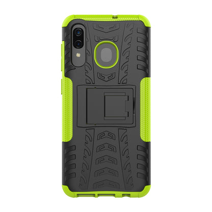 For Samsung Galaxy A50/A30/A20 Cool Tyre PC + TPU Hybrid Case with Kickstand
