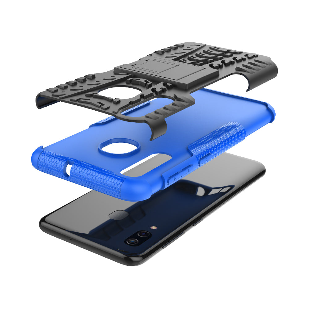 For Samsung Galaxy A50/A30/A20 Cool Tyre PC + TPU Hybrid Case with Kickstand