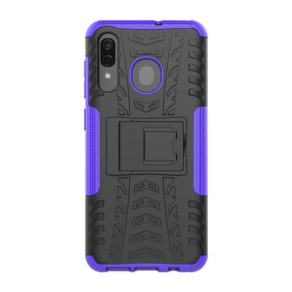 For Samsung Galaxy A50/A30/A20 Cool Tyre PC + TPU Hybrid Case with Kickstand