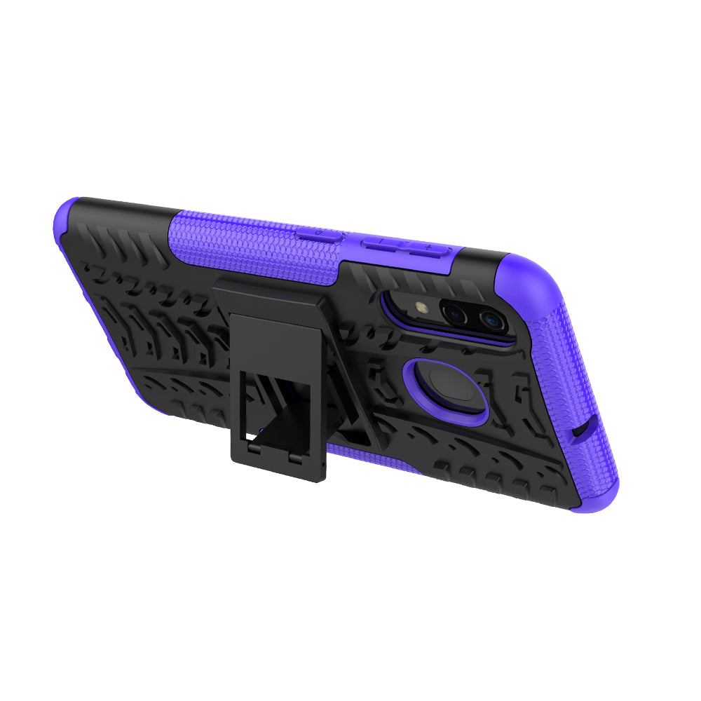 For Samsung Galaxy A50/A30/A20 Cool Tyre PC + TPU Hybrid Case with Kickstand