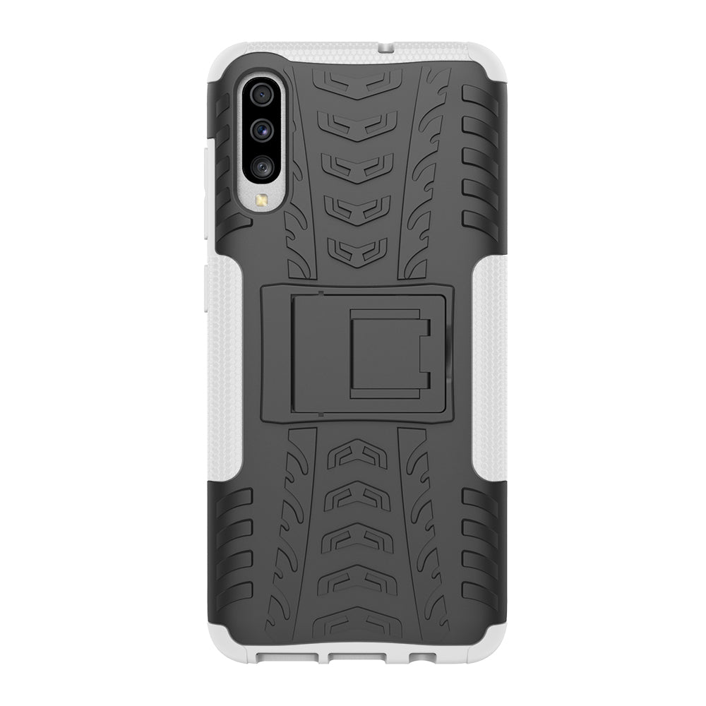 For Samsung Galaxy A70 Cool Tyre PC + TPU Hybrid Protective Cover with Kickstand