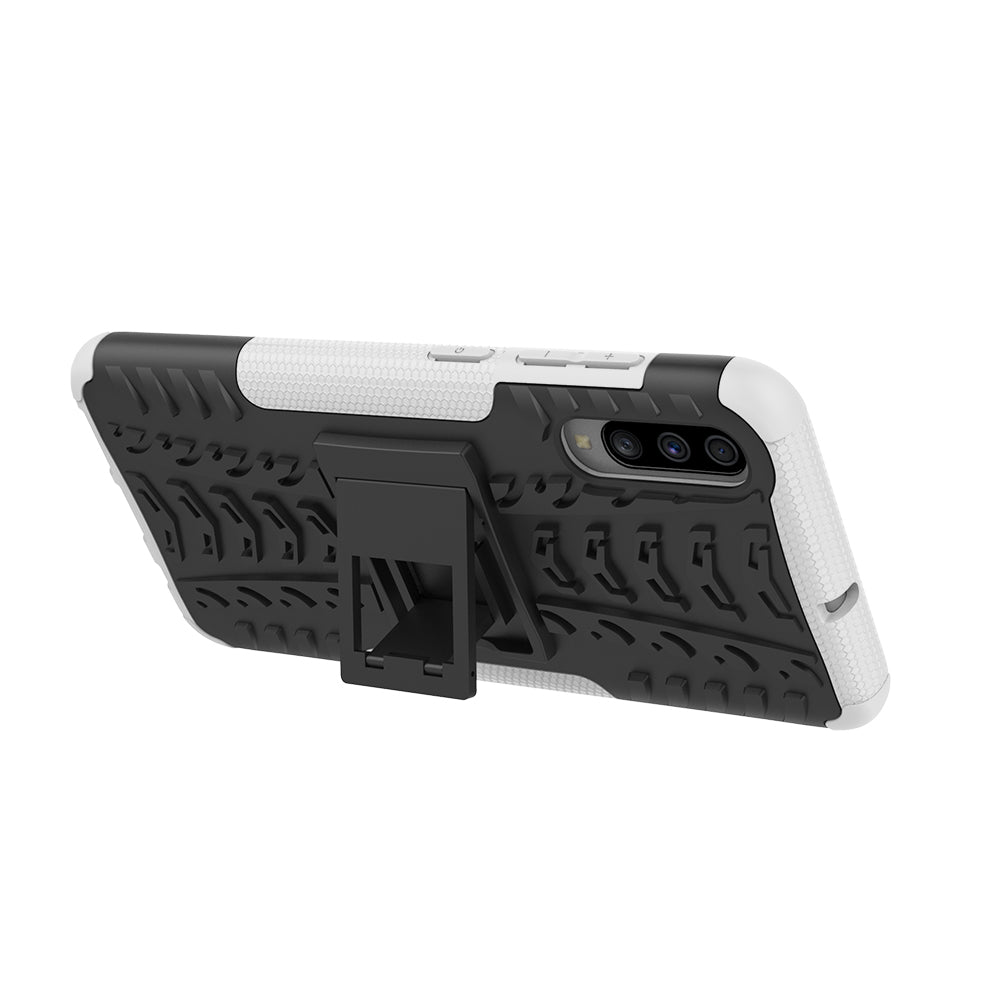 For Samsung Galaxy A70 Cool Tyre PC + TPU Hybrid Protective Cover with Kickstand