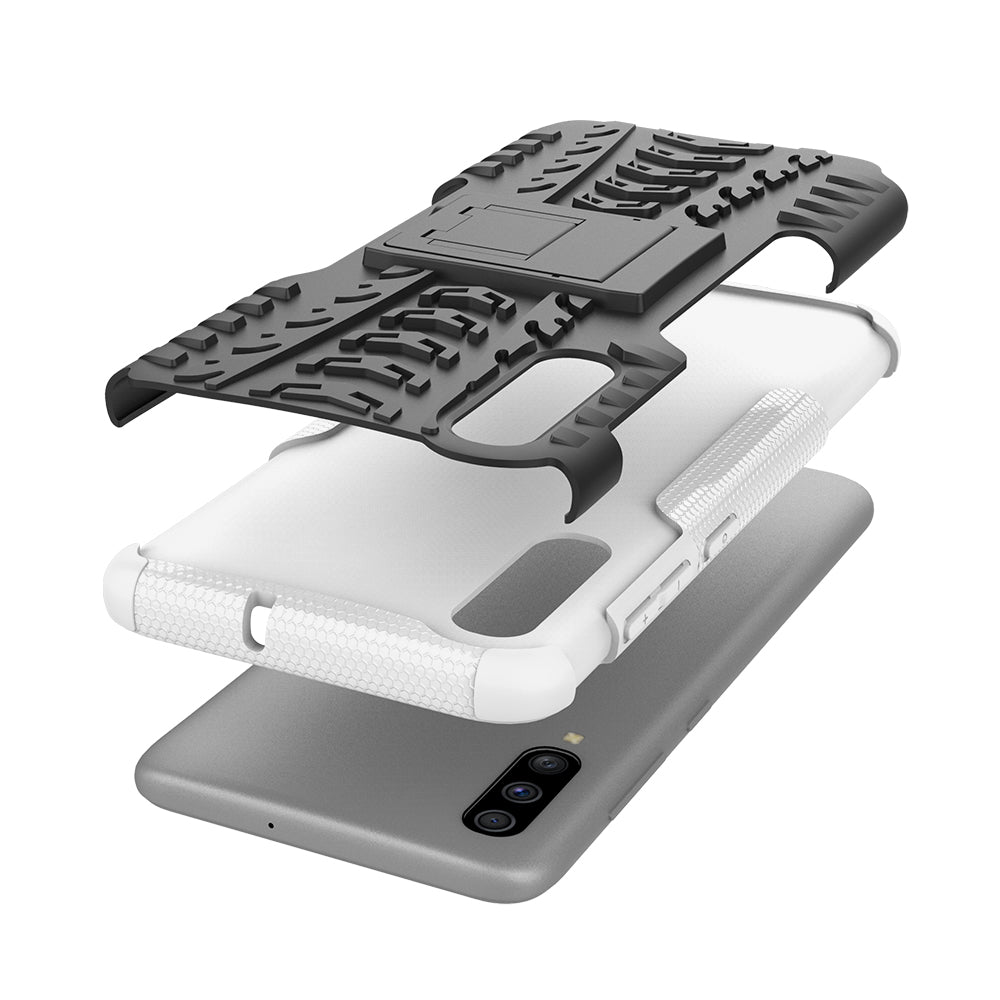 For Samsung Galaxy A70 Cool Tyre PC + TPU Hybrid Protective Cover with Kickstand