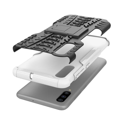 For Samsung Galaxy A70 Cool Tyre PC + TPU Hybrid Protective Cover with Kickstand