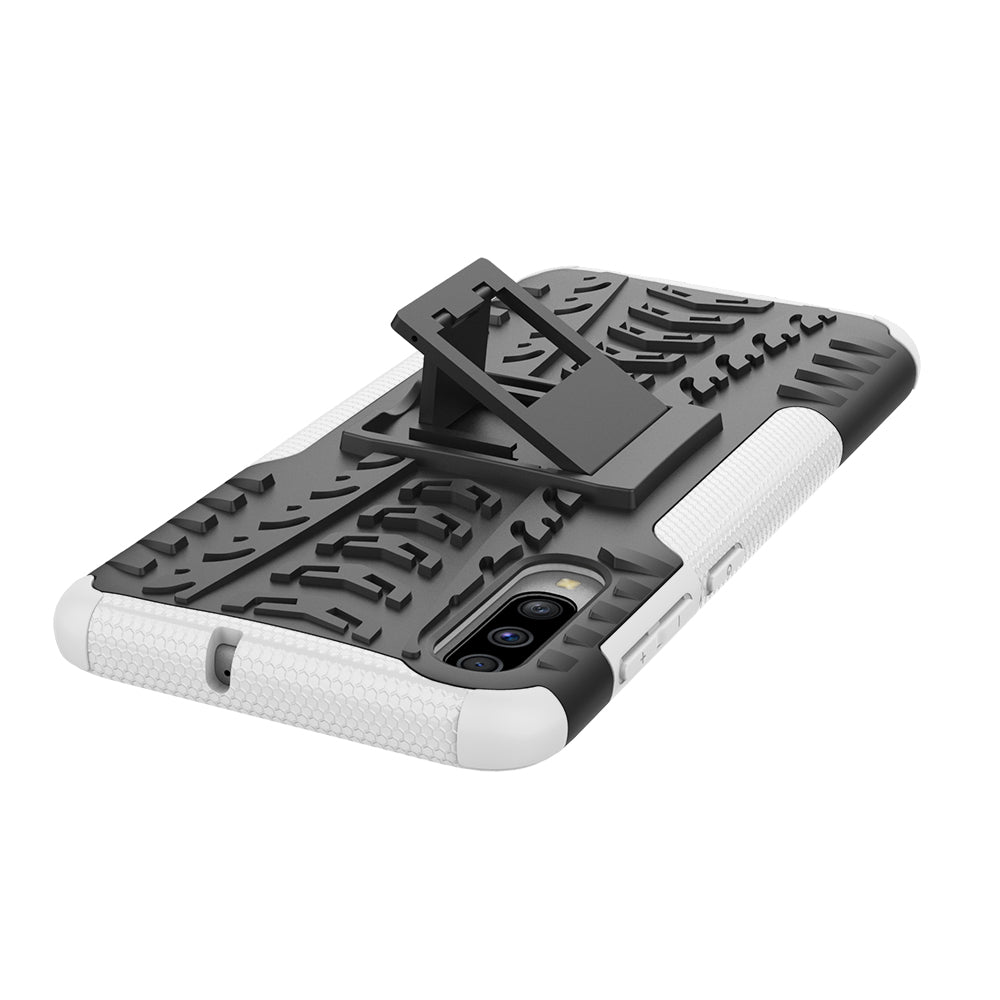 For Samsung Galaxy A70 Cool Tyre PC + TPU Hybrid Protective Cover with Kickstand