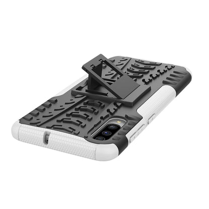 For Samsung Galaxy A70 Cool Tyre PC + TPU Hybrid Protective Cover with Kickstand