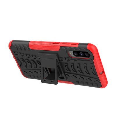 For Samsung Galaxy A70 Cool Tyre PC + TPU Hybrid Protective Cover with Kickstand