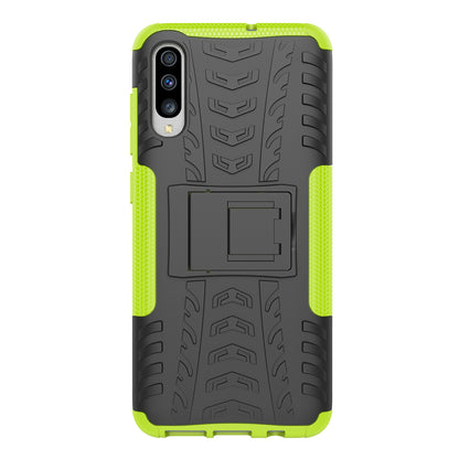 For Samsung Galaxy A70 Cool Tyre PC + TPU Hybrid Protective Cover with Kickstand