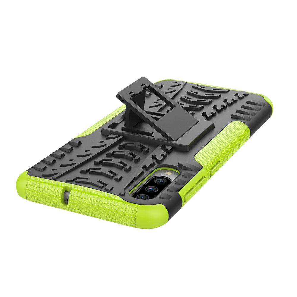 For Samsung Galaxy A70 Cool Tyre PC + TPU Hybrid Protective Cover with Kickstand