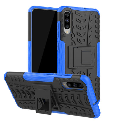 For Samsung Galaxy A70 Cool Tyre PC + TPU Hybrid Protective Cover with Kickstand