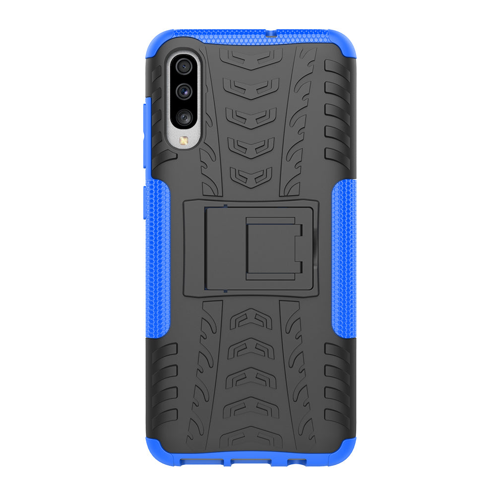 For Samsung Galaxy A70 Cool Tyre PC + TPU Hybrid Protective Cover with Kickstand