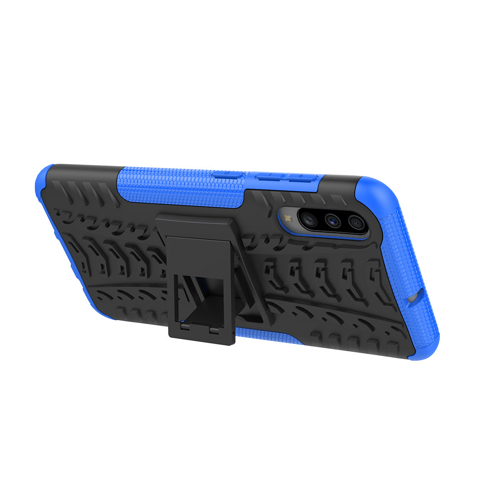 For Samsung Galaxy A70 Cool Tyre PC + TPU Hybrid Protective Cover with Kickstand