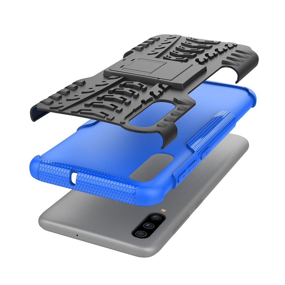 For Samsung Galaxy A70 Cool Tyre PC + TPU Hybrid Protective Cover with Kickstand