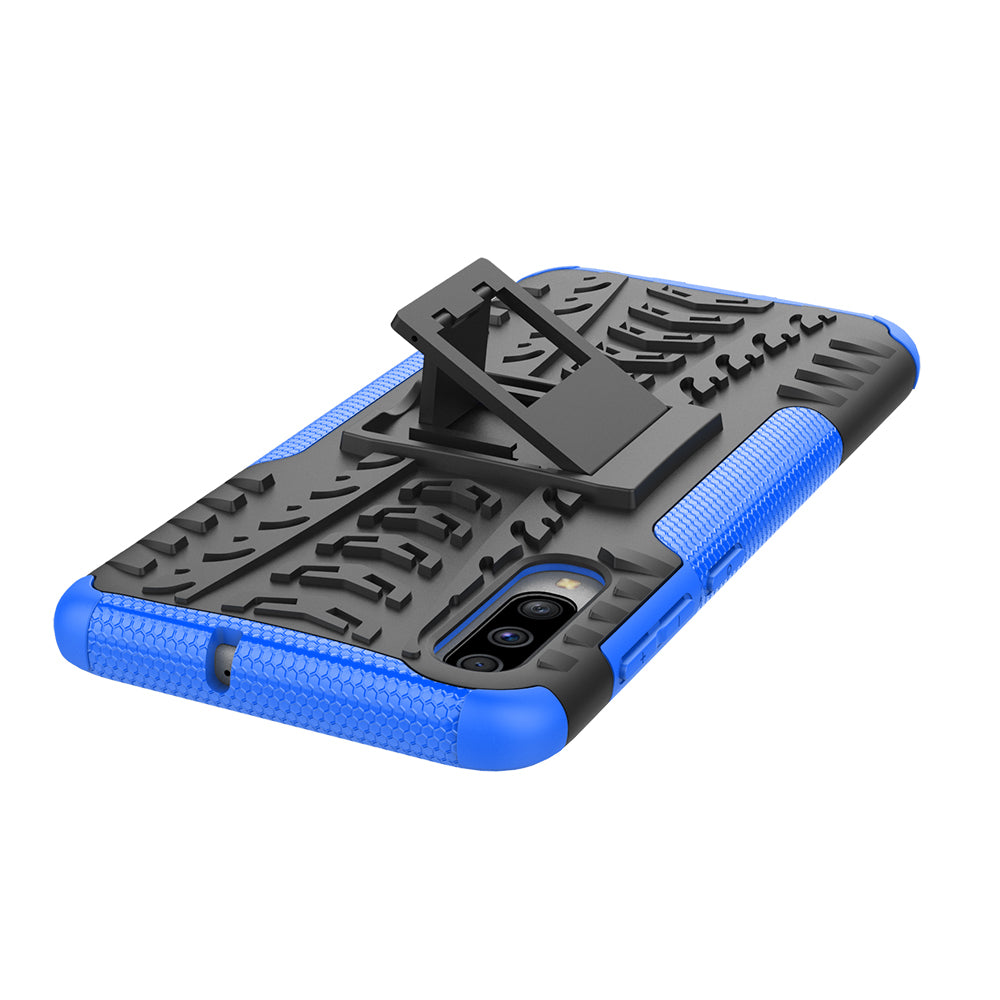 For Samsung Galaxy A70 Cool Tyre PC + TPU Hybrid Protective Cover with Kickstand