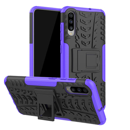 For Samsung Galaxy A70 Cool Tyre PC + TPU Hybrid Protective Cover with Kickstand