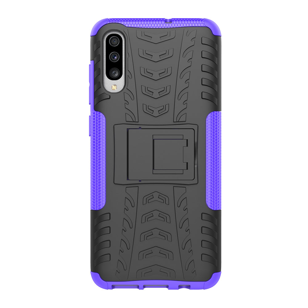 For Samsung Galaxy A70 Cool Tyre PC + TPU Hybrid Protective Cover with Kickstand