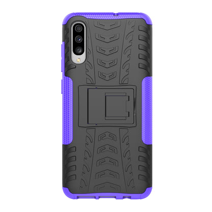 For Samsung Galaxy A70 Cool Tyre PC + TPU Hybrid Protective Cover with Kickstand
